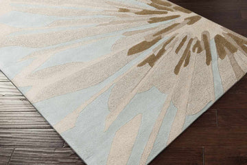 Haines Modern Antique Cream/Brown/Aqua Area Rug